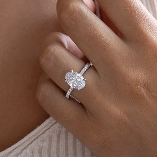 Round Halo, Pave & Split Shank Engagement Ring – 1.93 CT Lab Grown Diamond