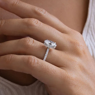 Round Halo, Pave & Split Shank Engagement Ring – 1.93 CT Lab Grown Diamond