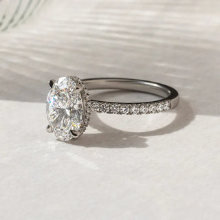 Round Halo, Pave & Split Shank Engagement Ring – 1.93 CT Lab Grown Diamond