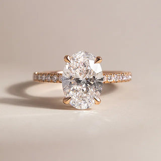 Round Halo, Pave & Split Shank Engagement Ring – 1.93 CT Lab Grown Diamond