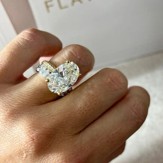 Round Halo, Pave & Split Shank Engagement Ring – 1.93 CT Lab Grown Diamond