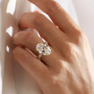 Round Halo, Pave & Split Shank Engagement Ring – 1.93 CT Lab Grown Diamond