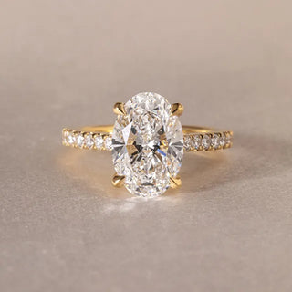 Round Halo, Pave & Split Shank Engagement Ring – 1.93 CT Lab Grown Diamond