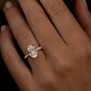 Round Halo, Pave & Split Shank Engagement Ring – 1.93 CT Lab Grown Diamond