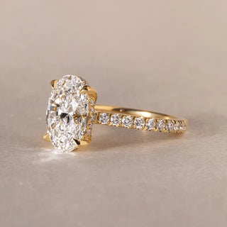 Round Halo, Pave & Split Shank Engagement Ring – 1.93 CT Lab Grown Diamond