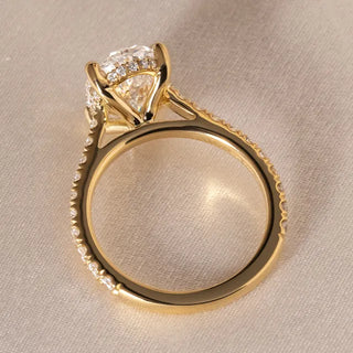 Round Halo, Pave & Split Shank Engagement Ring – 1.93 CT Lab Grown Diamond