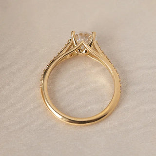 Round Halo, Pave & Split Shank Engagement Ring – 1.93 CT Lab Grown Diamond