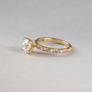 Round Halo, Pave & Split Shank Engagement Ring – 1.93 CT Lab Grown Diamond