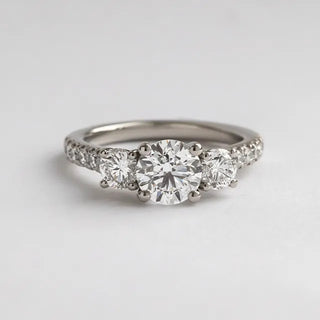 Round Halo, Pave & Split Shank Engagement Ring – 1.93 CT Lab Grown Diamond