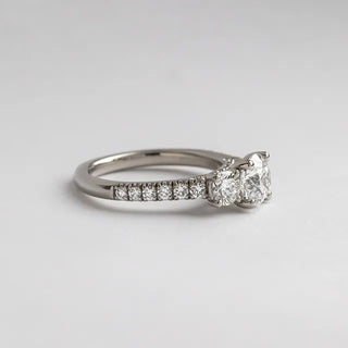 Round Halo, Pave & Split Shank Engagement Ring – 1.93 CT Lab Grown Diamond