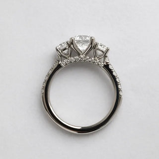 Round Halo, Pave & Split Shank Engagement Ring – 1.93 CT Lab Grown Diamond