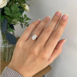 Round Halo, Pave & Split Shank Engagement Ring – 1.93 CT Lab Grown Diamond