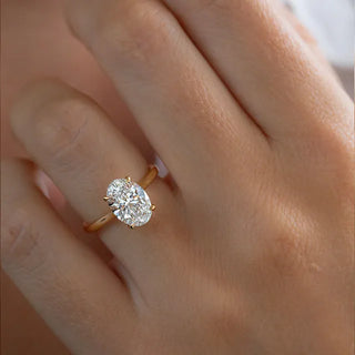 Round Halo, Pave & Split Shank Engagement Ring – 1.93 CT Lab Grown Diamond