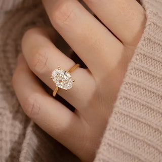 Round Halo, Pave & Split Shank Engagement Ring – 1.93 CT Lab Grown Diamond