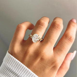 Round Halo, Pave & Split Shank Engagement Ring – 1.93 CT Lab Grown Diamond