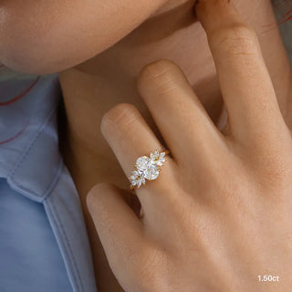 Round Halo, Pave & Split Shank Engagement Ring – 1.93 CT Lab Grown Diamond