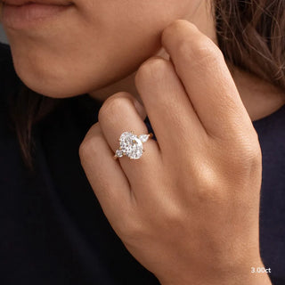 Round Halo, Pave & Split Shank Engagement Ring – 1.93 CT Lab Grown Diamond