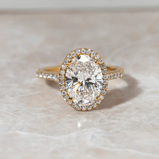 Round Halo, Pave & Split Shank Engagement Ring – 1.93 CT Lab Grown Diamond