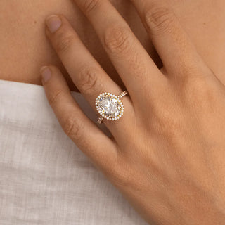 Round Halo, Pave & Split Shank Engagement Ring – 1.93 CT Lab Grown Diamond