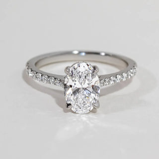 Round Halo, Pave & Split Shank Engagement Ring – 1.93 CT Lab Grown Diamond