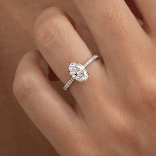 Round Halo, Pave & Split Shank Engagement Ring – 1.93 CT Lab Grown Diamond