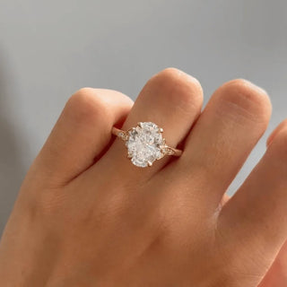 Round Halo, Pave & Split Shank Engagement Ring – 1.93 CT Lab Grown Diamond