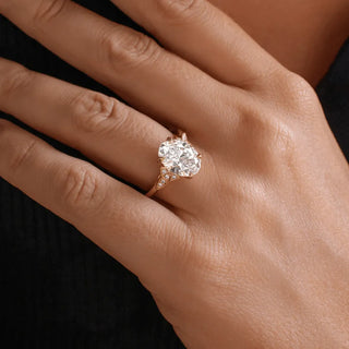 Round Halo, Pave & Split Shank Engagement Ring – 1.93 CT Lab Grown Diamond