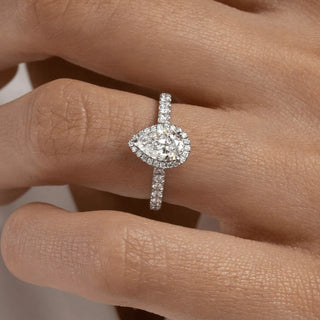 Round Halo, Pave & Split Shank Engagement Ring – 1.93 CT Lab Grown Diamond