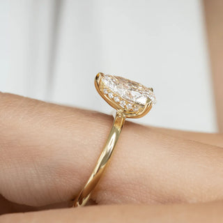 Round Halo, Pave & Split Shank Engagement Ring – 1.93 CT Lab Grown Diamond