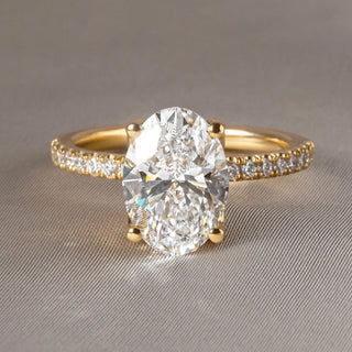 Round Halo, Pave & Split Shank Engagement Ring – 1.93 CT Lab Grown Diamond