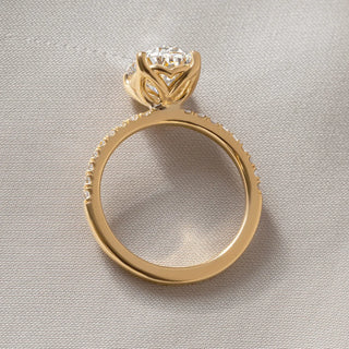 Round Halo, Pave & Split Shank Engagement Ring – 1.93 CT Lab Grown Diamond