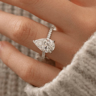 Round Halo, Pave & Split Shank Engagement Ring – 1.93 CT Lab Grown Diamond