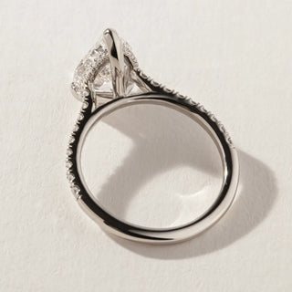 Round Halo, Pave & Split Shank Engagement Ring – 1.93 CT Lab Grown Diamond