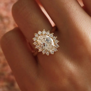 Round Halo, Pave & Split Shank Engagement Ring – 1.93 CT Lab Grown Diamond