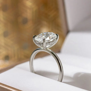 Round Halo, Pave & Split Shank Engagement Ring – 1.93 CT Lab Grown Diamond