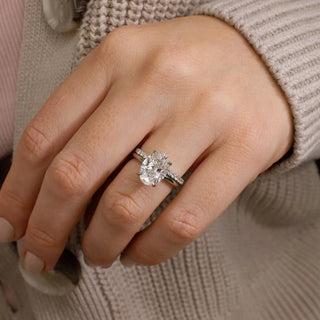 Round Halo, Pave & Split Shank Engagement Ring – 1.93 CT Lab Grown Diamond