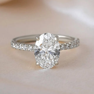 Round Halo, Pave & Split Shank Engagement Ring – 1.93 CT Lab Grown Diamond
