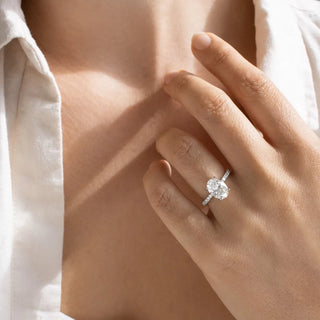 Round Halo, Pave & Split Shank Engagement Ring – 1.93 CT Lab Grown Diamond