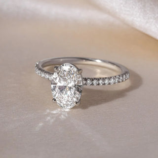 Round Halo, Pave & Split Shank Engagement Ring – 1.93 CT Lab Grown Diamond