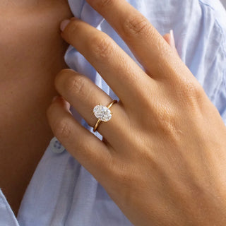 Round Halo, Pave & Split Shank Engagement Ring – 1.93 CT Lab Grown Diamond