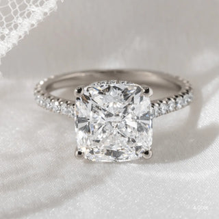 Round Halo, Pave & Split Shank Engagement Ring – 1.93 CT Lab Grown Diamond