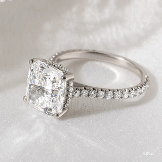 Round Halo, Pave & Split Shank Engagement Ring – 1.93 CT Lab Grown Diamond