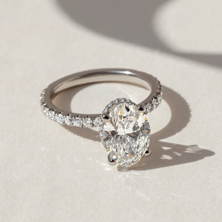Round Halo, Pave & Split Shank Engagement Ring – 1.93 CT Lab Grown Diamond
