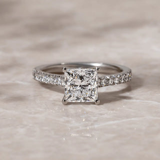 Round Halo, Pave & Split Shank Engagement Ring – 1.93 CT Lab Grown Diamond