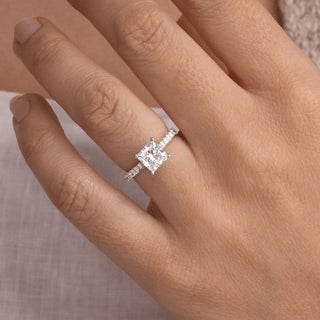 Round Halo, Pave & Split Shank Engagement Ring – 1.93 CT Lab Grown Diamond
