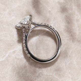 Round Halo, Pave & Split Shank Engagement Ring – 1.93 CT Lab Grown Diamond