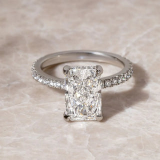 Round Halo, Pave & Split Shank Engagement Ring – 1.93 CT Lab Grown Diamond