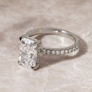 Round Halo, Pave & Split Shank Engagement Ring – 1.93 CT Lab Grown Diamond