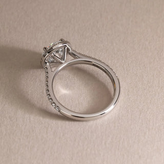 Round Halo, Pave & Split Shank Engagement Ring – 1.93 CT Lab Grown Diamond