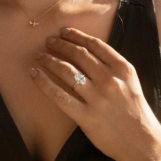 Round Halo, Pave & Split Shank Engagement Ring – 1.93 CT Lab Grown Diamond